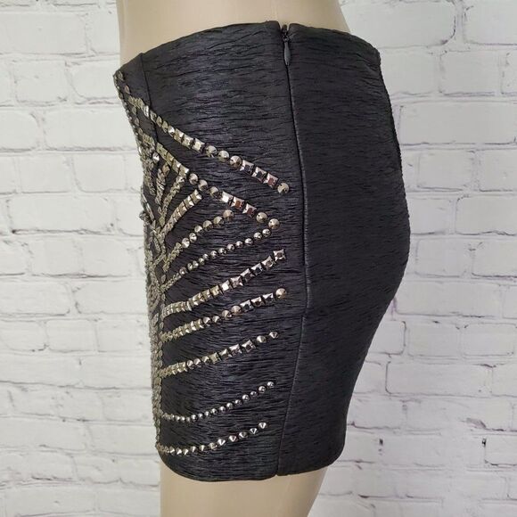 𝅺guess Studded Mini Skirt Black 4 - Picture 5 of 8